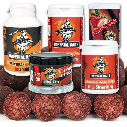 IB MAXI MENU ELITE STRAWBERRY BOILIES 5KG + INLIQUID, POWER POWDER, POP UPS, DIP & GEL