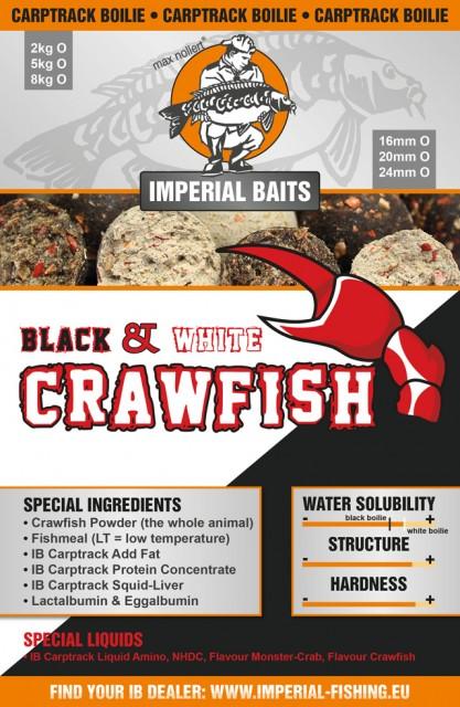 IB CARPTRACK BOILIES CRAWFISH BLACK & WHITE