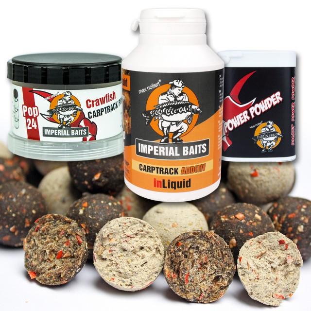 Load image into Gallery viewer, IB SPECIAL MENU CRAWFISH BLACK &amp; WHITE BOILIES 5KG + INLIQUID, POWER POWDER, POP UPS
